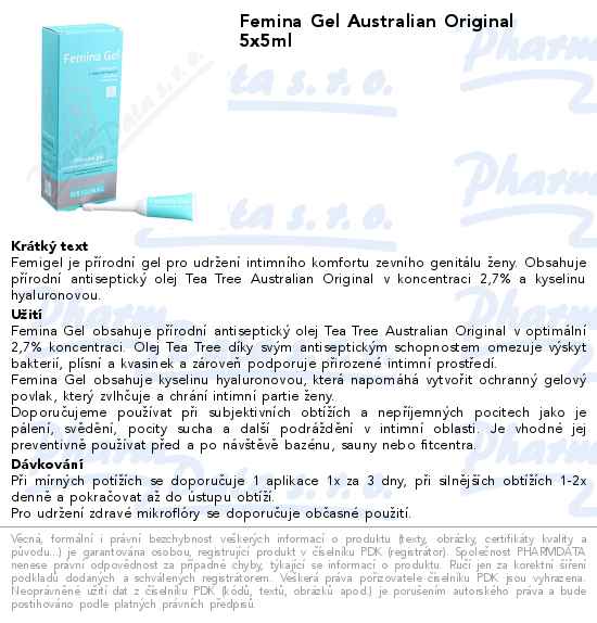 Femina Gel Australian Original 5x5ml