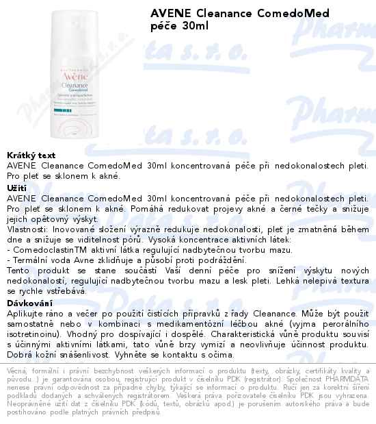 AVENE Cleanance ComedoMed pĂ©ÄŤe 30ml