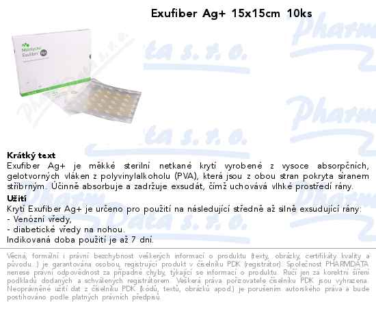 Exufiber Ag+ 15x15cm 10ks