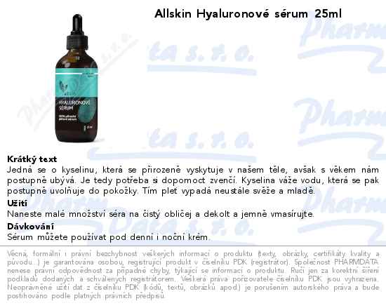 Allskin HyaluronovĂ© sĂ©rum 25ml