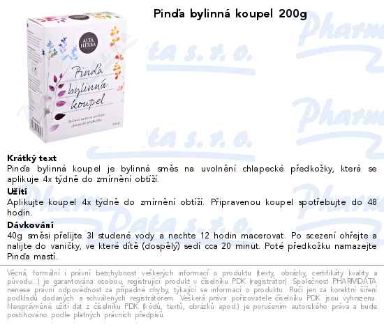 PinÄŹa bylinnĂˇ koupel 200g