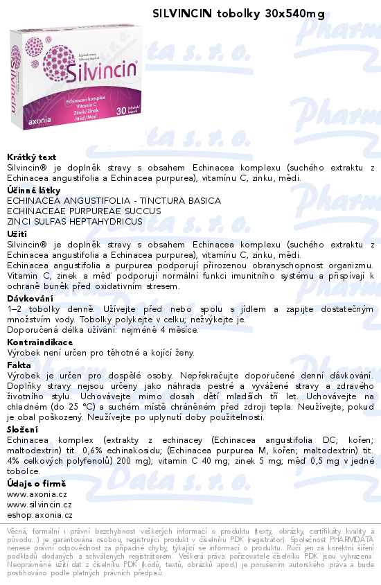 SILVINCIN tobolky 30x540mg