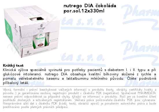 nutrego DIA ÄŤokolĂˇda por.sol.12x330ml