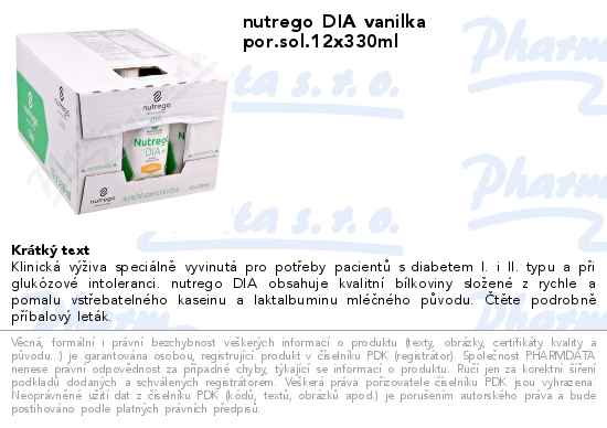 nutrego DIA vanilka por.sol.12x330ml