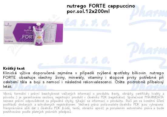 nutrego FORTE cappuccino por.sol.12x200ml
