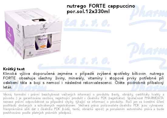 nutrego FORTE cappuccino por.sol.12x330ml