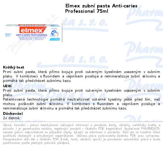 Elmex zubnĂ­ pasta Anti-caries Professional 75ml