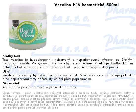 VazelĂ­na bĂ­lĂˇ kosmetickĂˇ 500ml