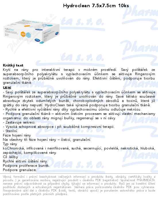 Hydroclean 7.5x7.5cm 10ks