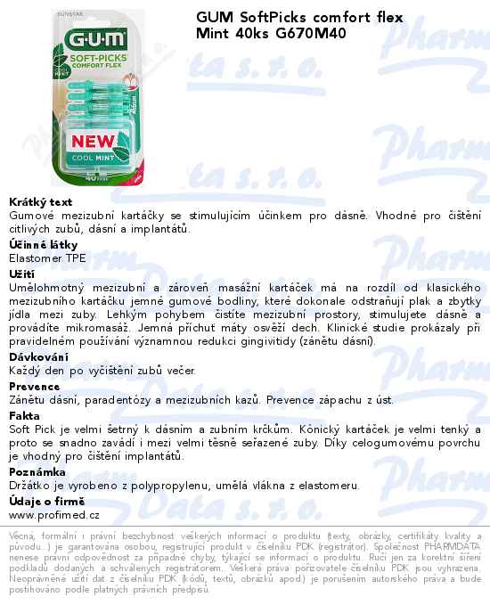 GUM SoftPicks comfort flex Mint 40ks G670M40