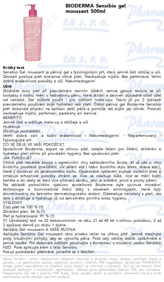 BIODERMA Sensibio Gel moussant 500ml