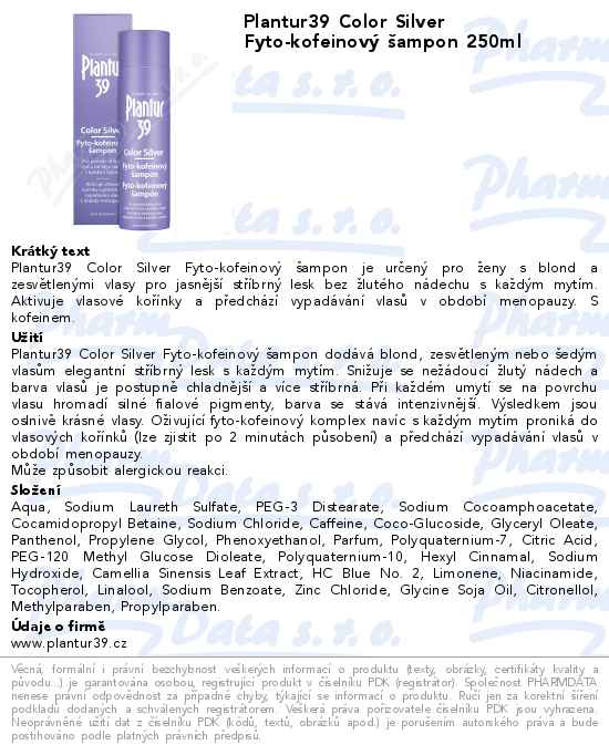 Plantur39 Color Silver Fyto-kofeinovĂ˝ Ĺˇampon 250ml