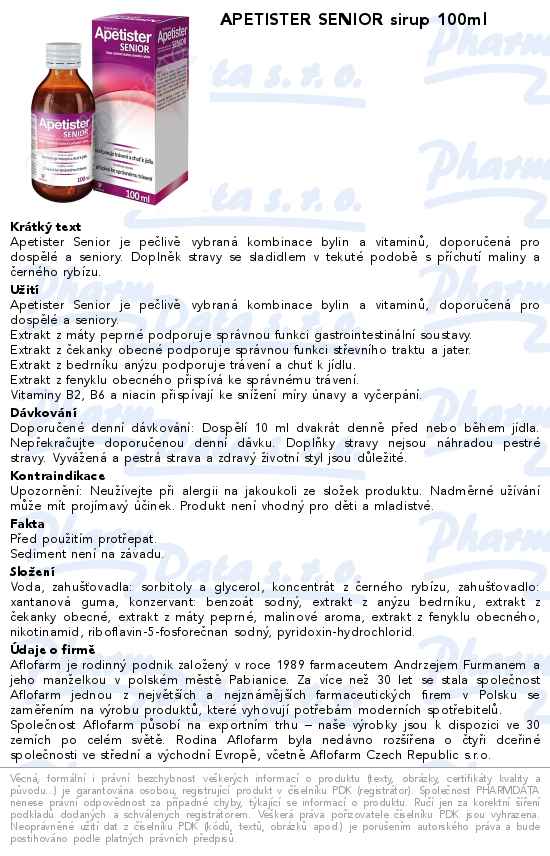 APETISTER SENIOR sirup 100ml