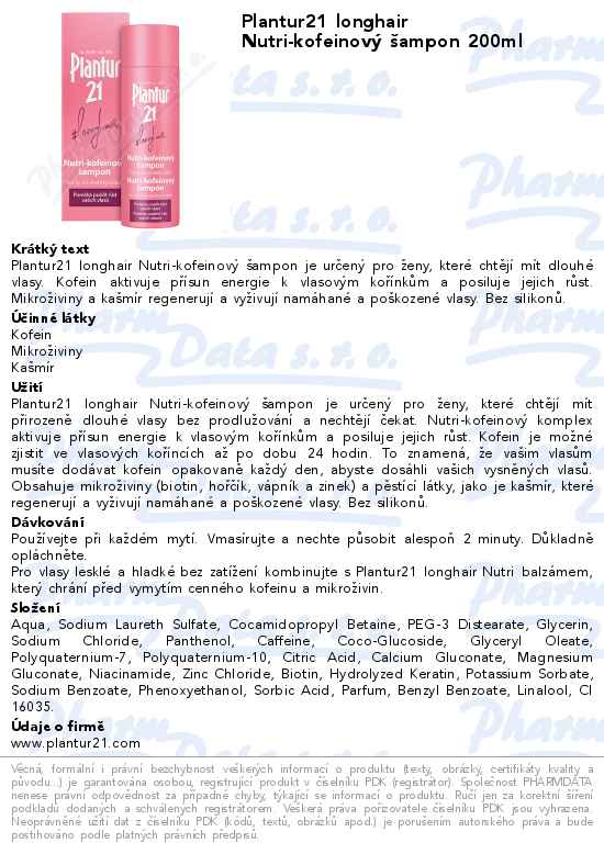 Plantur21 longhair Nutri-kofeinovĂ˝ Ĺˇampon 200ml
