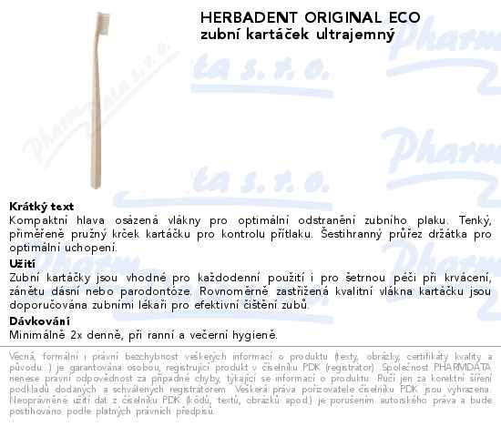HERBADENT ORIGINAL ECO zubnĂ­ kartĂˇÄŤek ultrajemnĂ˝