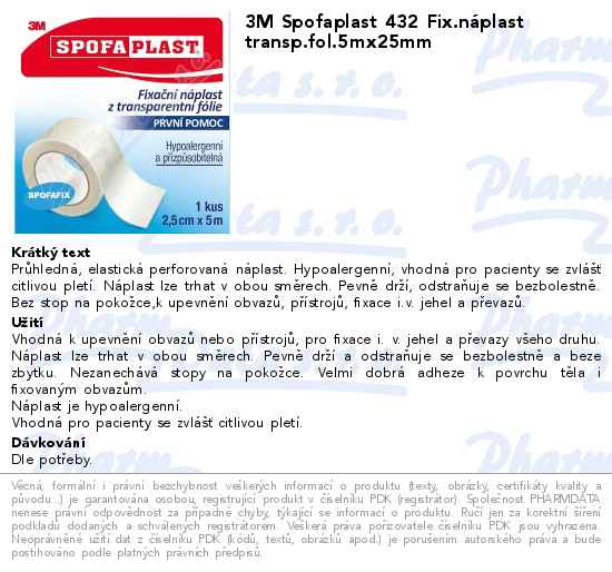 3M Spofaplast 432 Fix.nĂˇplast transp.fol.5mx25mm