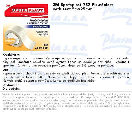3M Spofaplast 732 Fix.nĂˇplast netk.text.5mx25mm