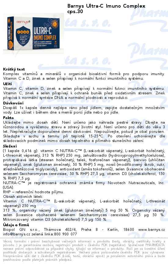 Barnys Ultra-C Imuno Complex cps.30