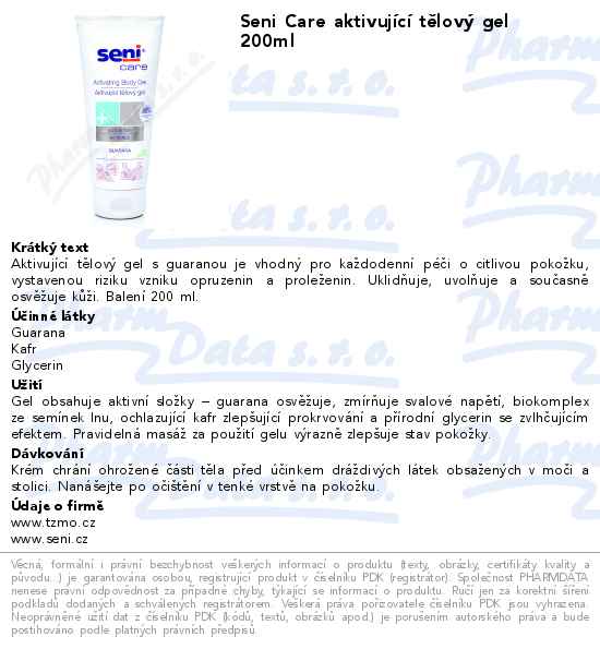 Seni Care aktivujĂ­cĂ­ tÄ›lovĂ˝ gel 200ml