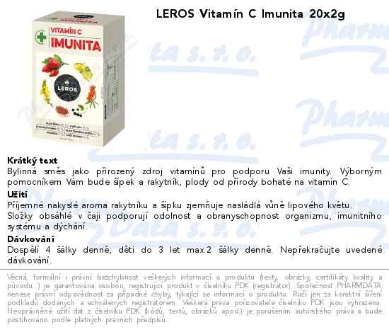 LEROS VitamĂ­n C Imunita 20x2g