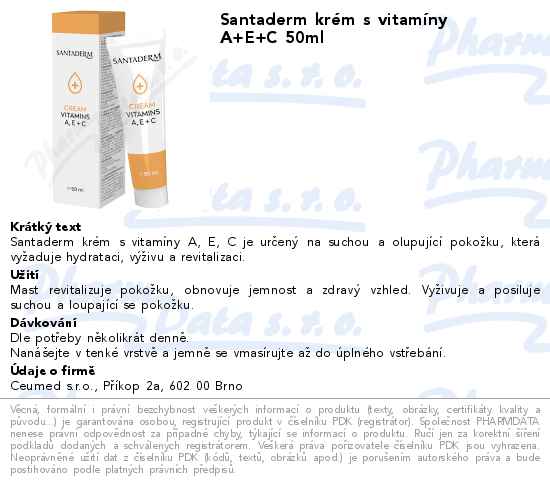 Santaderm krĂ©m s vitamĂ­ny A+E+C 50ml