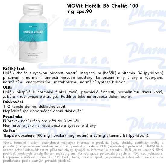 MOVit HoĹ™ÄŤĂ­k B6 ChelĂˇt 100 mg cps.90