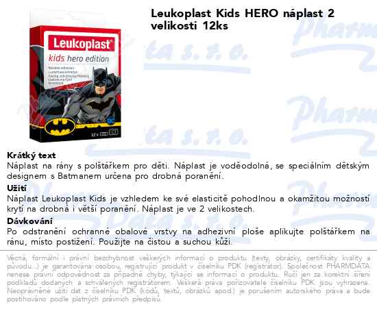 Leukoplast Kids HERO nĂˇplast 2 velikosti 12ks