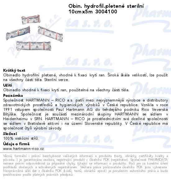 Obin. hydrofil.pletenĂ© sterilnĂ­ 10cmx5m 3004100