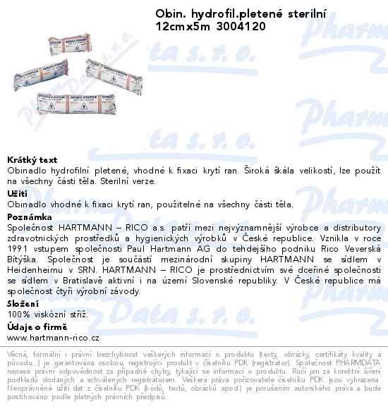 Obin. hydrofil.pletenĂ© sterilnĂ­ 12cmx5m 3004120