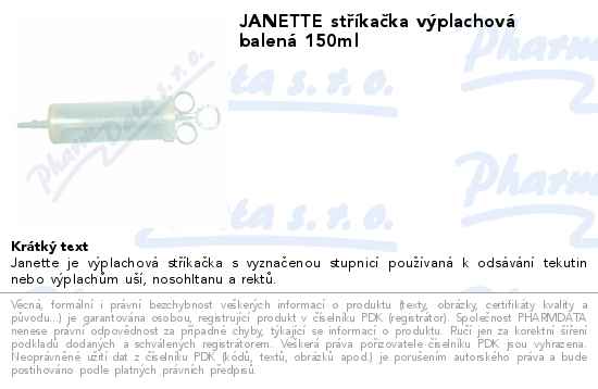 JANETTE stĹ™Ă­kaÄŤka vĂ˝plachovĂˇ balenĂˇ 150ml