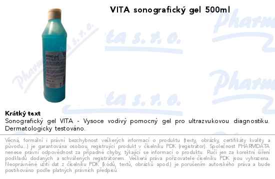 VITA sonografickĂ˝ gel 500ml