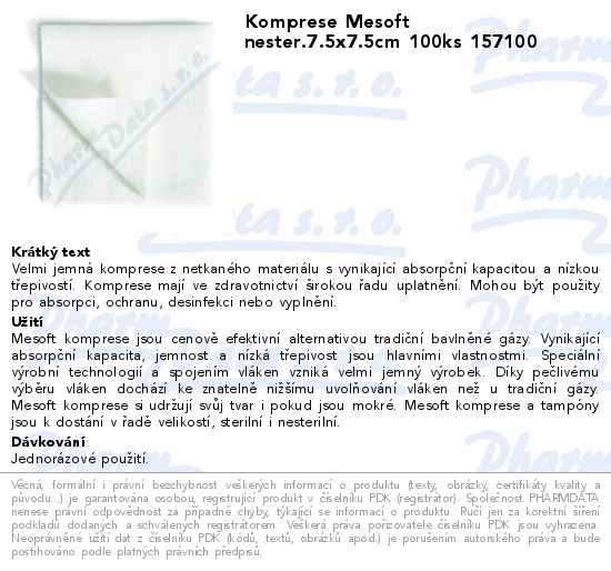 Komprese Mesoft nester.7.5x7.5cm 100ks 157100