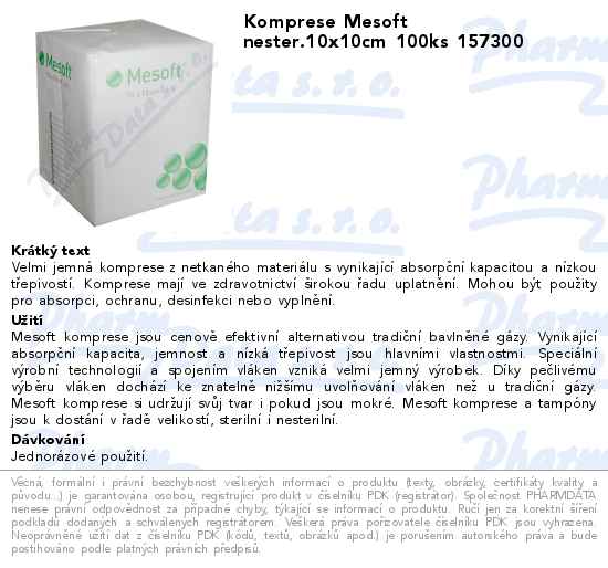 Komprese Mesoft nester.10x10cm 100ks 157300