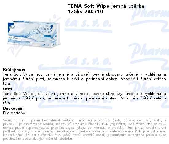 TENA Soft Wipe jemnĂˇ utÄ›rka 135ks 740710