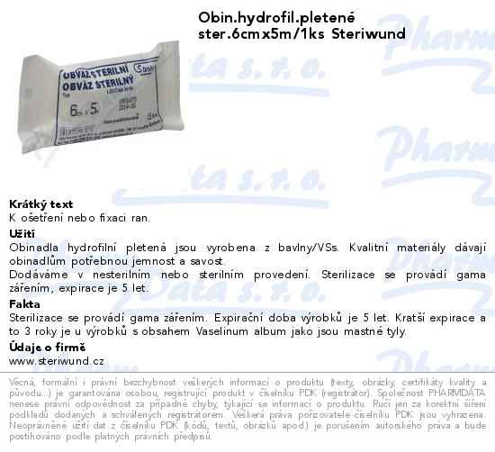 Obin.hydrofil.pletenĂ© ster.6cmx5m/1ks Steriwund