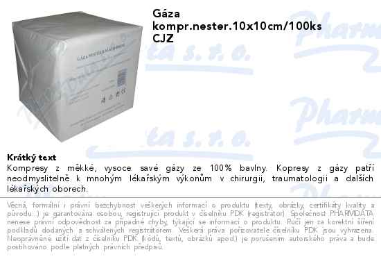 GĂˇza kompr.nester.10x10cm/100ks CJZ