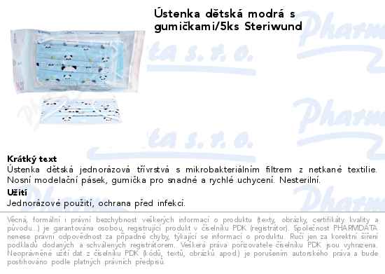 Ăšstenka dÄ›tskĂˇ modrĂˇ s gumiÄŤkami/5ks Steriwund