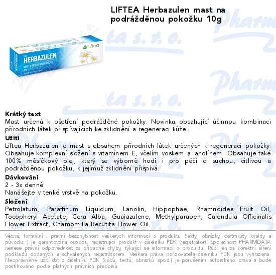 LIFTEA Herbazulen mast na podrĂˇĹľdÄ›nou pokoĹľku 10g