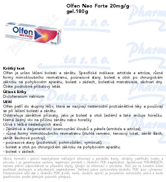 Olfen Neo Forte 20mg/g gel.180g
