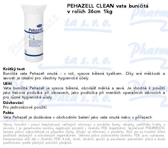 PEHAZELL CLEAN vata buniÄŤitĂˇ v rolĂ­ch 36cm 1kg