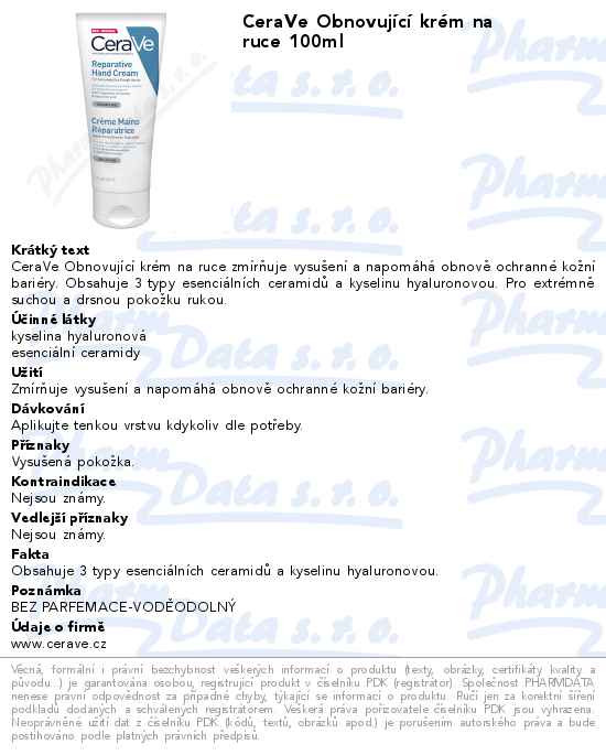 CeraVe ObnovujĂ­cĂ­ krĂ©m na ruce 100ml