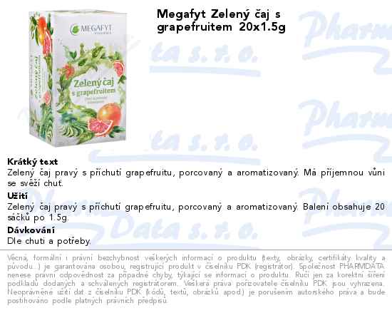 Megafyt ZelenĂ˝ ÄŤaj s grapefruitem 20x1.5g