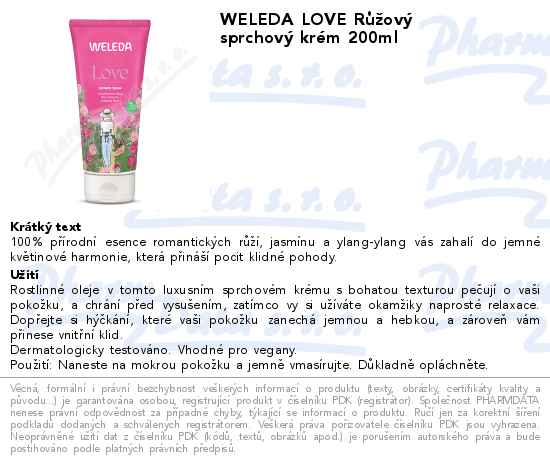 WELEDA LOVE RĹŻĹľovĂ˝ sprchovĂ˝ krĂ©m 200ml