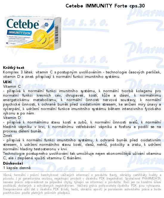 Cetebe IMMUNITY Forte cps.30