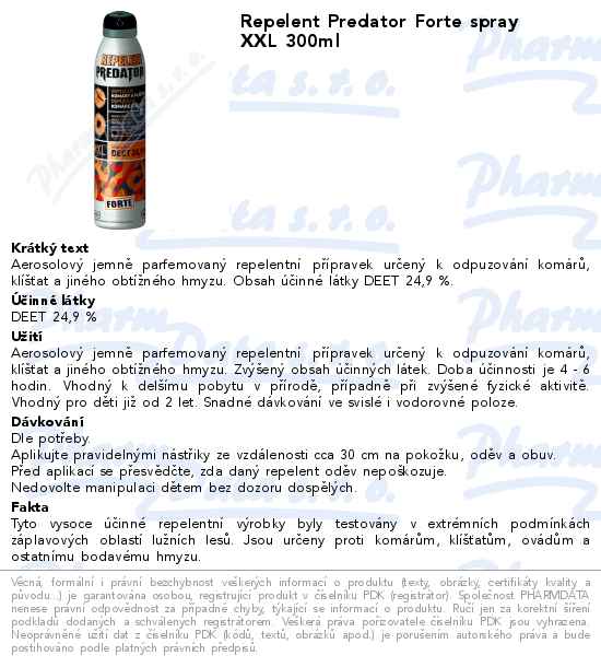 Repelent Predator Forte spray XXL 300ml