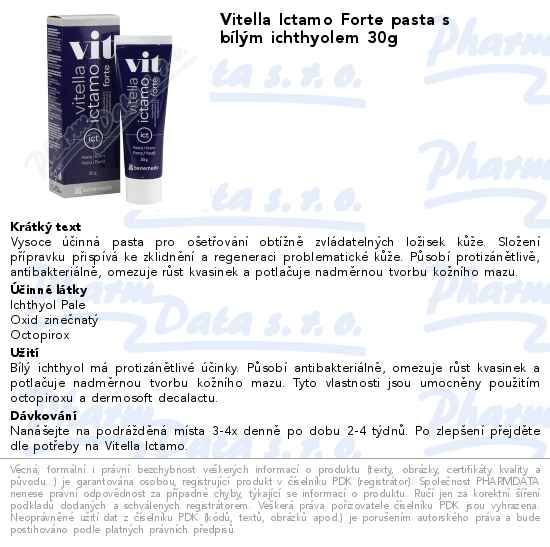 Vitella Ictamo Forte pasta s bĂ­lĂ˝m ichthyolem 30g