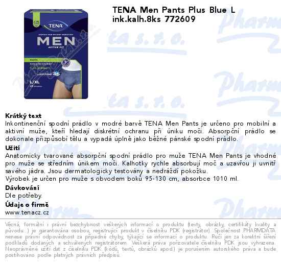 TENA Men Pants Plus Blue L ink.kalh.8ks 772609