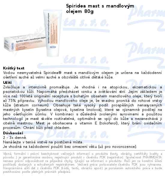 Spiridea mast s mandlovĂ˝m olejem 80g