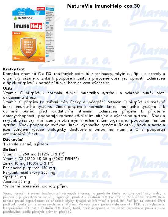 NatureVia ImunoHelp cps.30