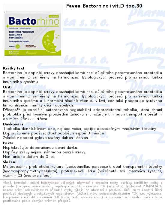 Favea Bactorhino+vit.D tob.30